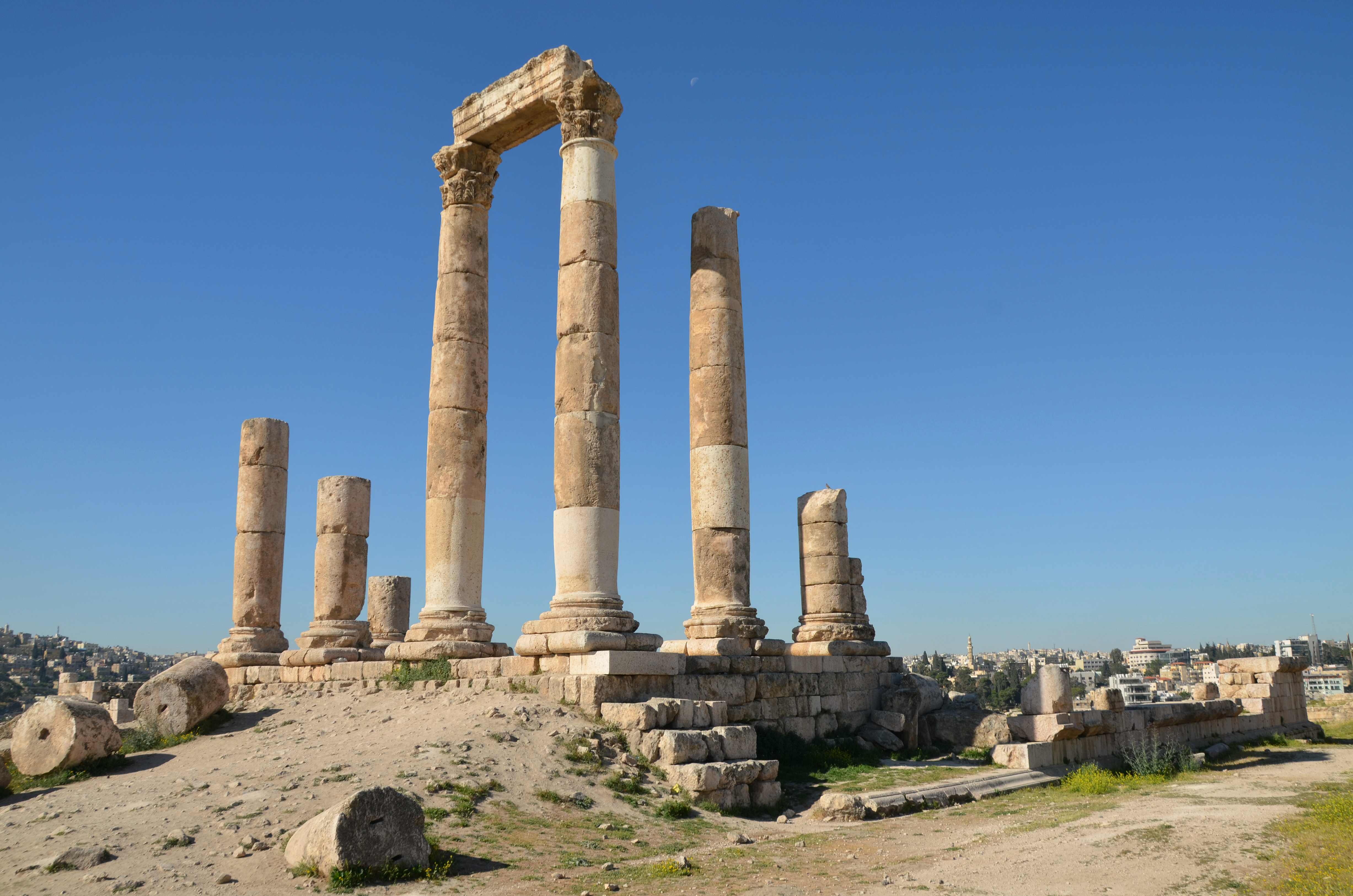 The Temple of Hercules at the Amman Citadel.